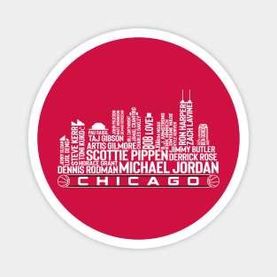Chicago Basketball Team All Time Legends, Chicago City Skyline Magnet
